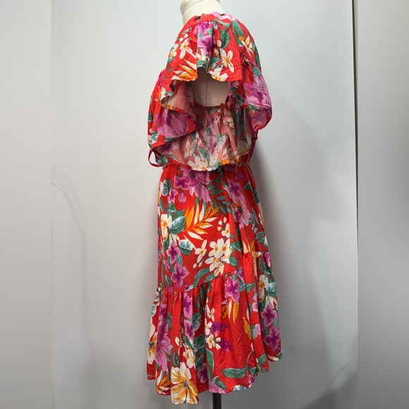 Women's Cynthia Rowley Pink Floral Mini Dress NO TAG indicating SIZE - Picture 5 of 12